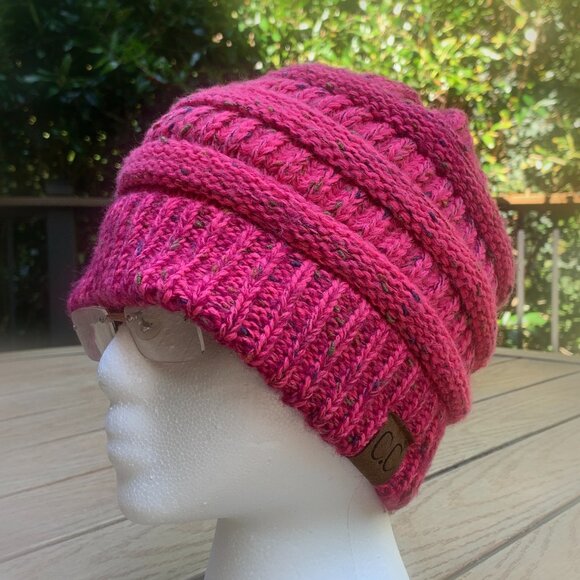 C.C Beanie Criss-Cross Knitted Hat - Picture 1 of 14